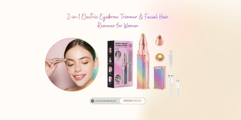2-in-1 Electric Eyebrow Trimmer & Facial Hair Remover for Women