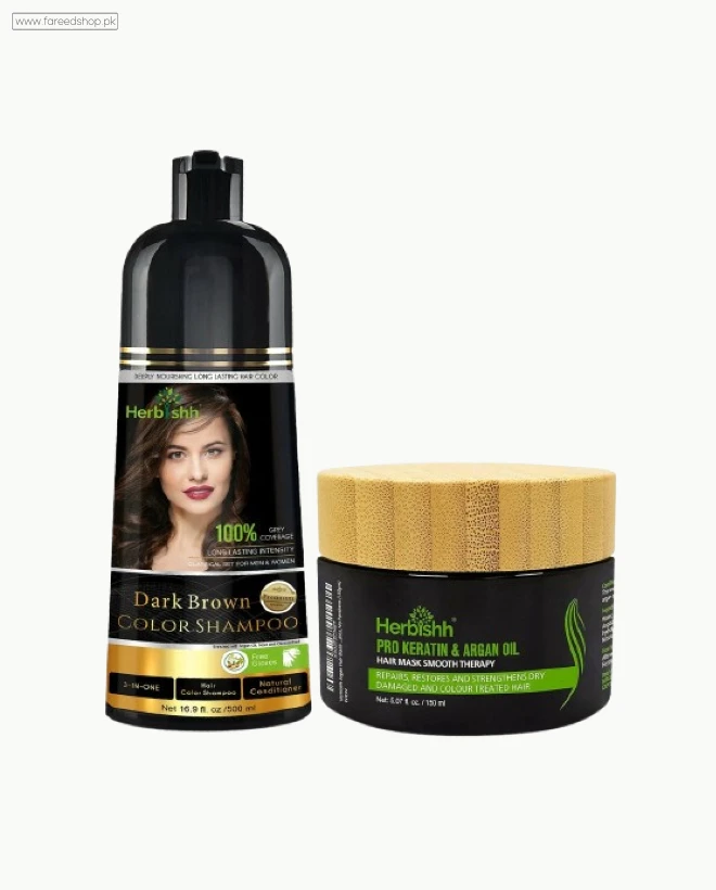 Herbishh Dark Brown Hair Color Shampoo 500ml thumb